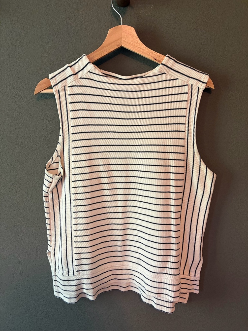 Madewell White Tank Top with Black Stripes